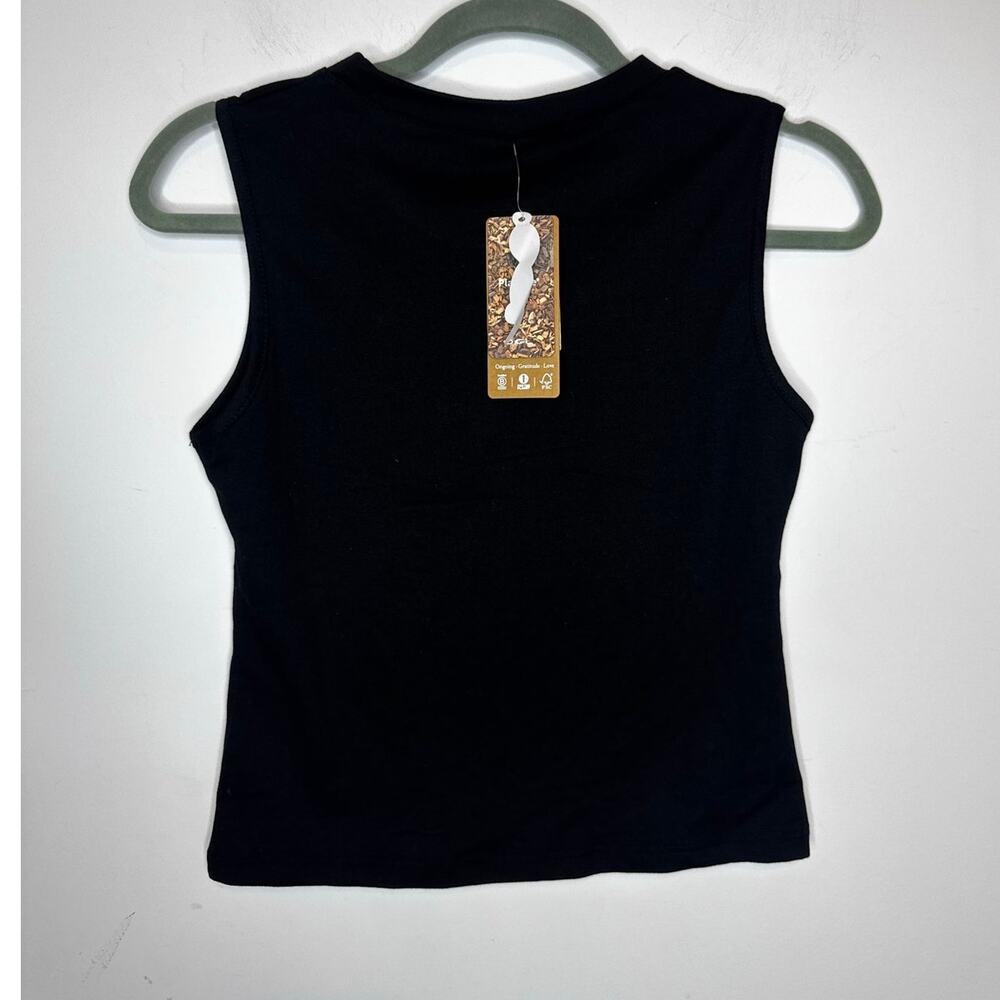 NWT OGL Move Black Sleeveless High Neck Shell Brami Tank Top Women Size XS